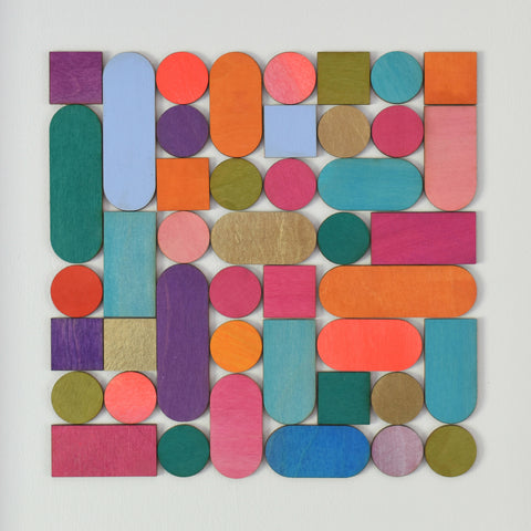 ABSTRACT GEOMETRIC COLOUR BLOCK 3D PAINTING
