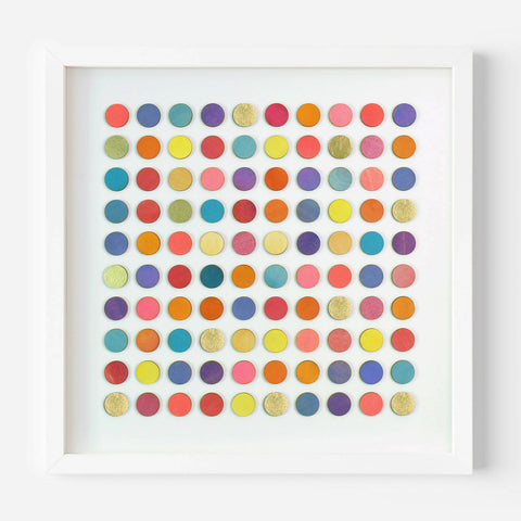 100 SPOTS WITH GOLD MIXED MEDIA PAINTING