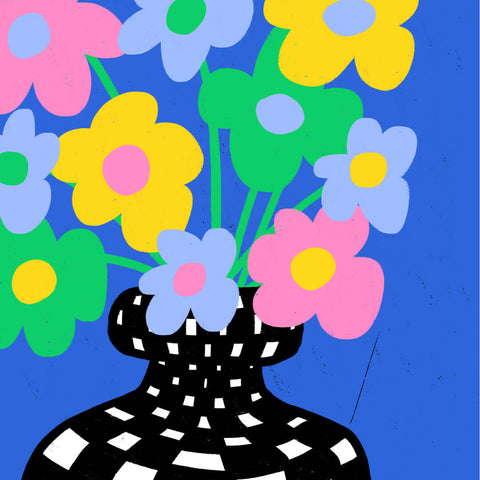 Blue Flowers Vase Giclée Art Print