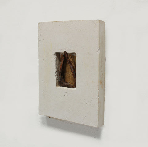 I love this place (side view), foreshore object within plaster, gold spray paint, 24 x 19cm, £700 (2)