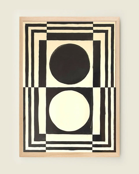 Double-Dotminimalist-art-oak-frame