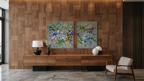 'She Dances In The Wind' - a modern abstract diptych