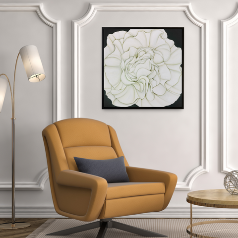 White Begonia on a Vancouver Balcony (on Vert de Gris)