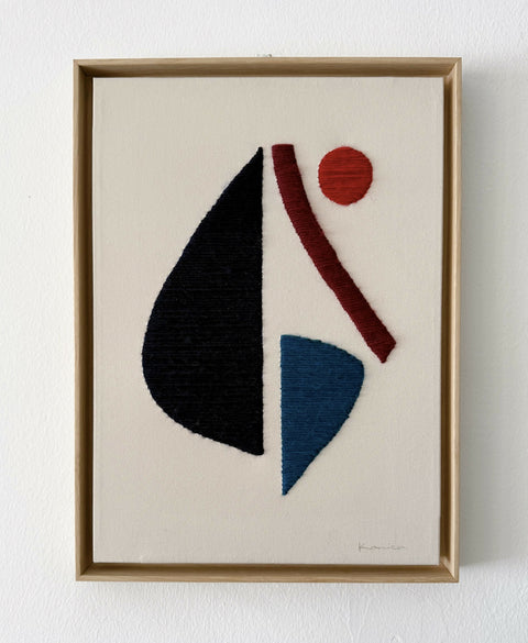 Geometric Composition with Red Dot