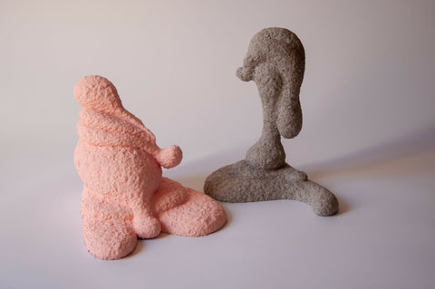 Organic Paper Mache Sculpture Set of Two