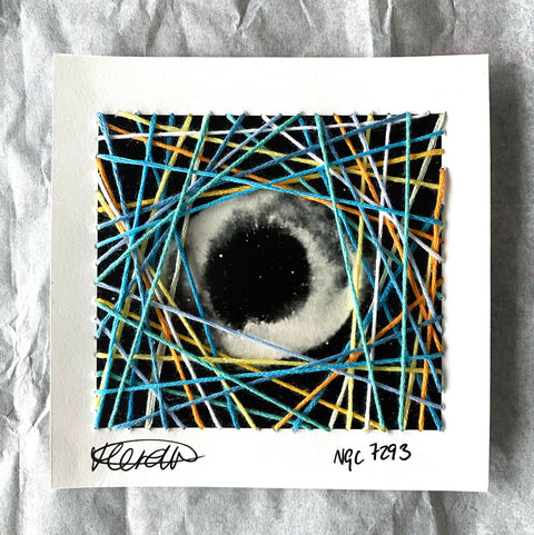 hannah pratt unframed NGC7293 space study embroidery