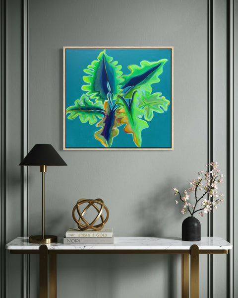 Turquoise And Emerald Alocasia Study