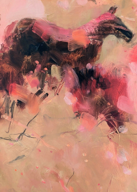 A Horse Waits for You in Pink Moonlight