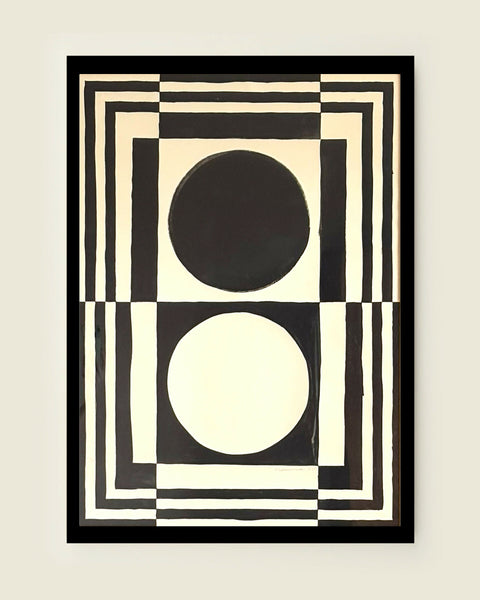 Double-Dot-minimalist-art-black-frame