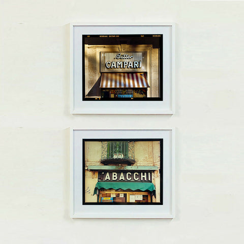 Bitter Campari Sign TABACCHI Sign 445 White Frame Pair