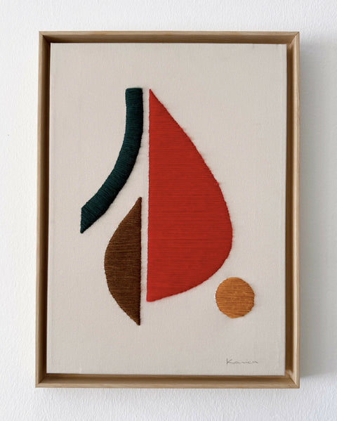Geometric Composition with Yellow Dot
