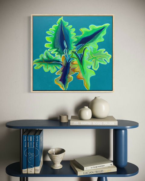 Turquoise And Emerald Alocasia Study