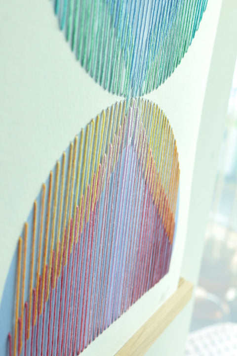 Hannah Pratt Starlight Threads Pelican embroidery on arhical print.cu studio 1