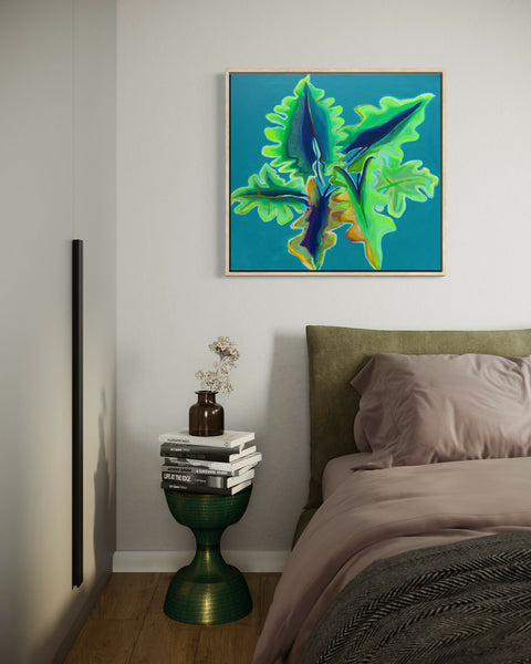 Turquoise And Emerald Alocasia Study