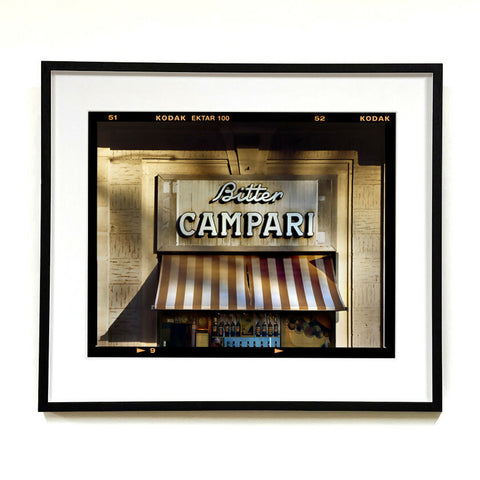 Bitter Campari Sign 584 x 660 Black Frame on the Wall