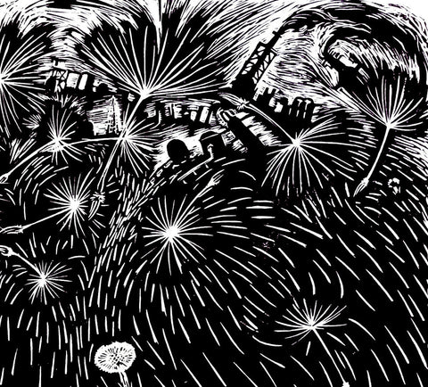 Dandelion with Oil Refinery