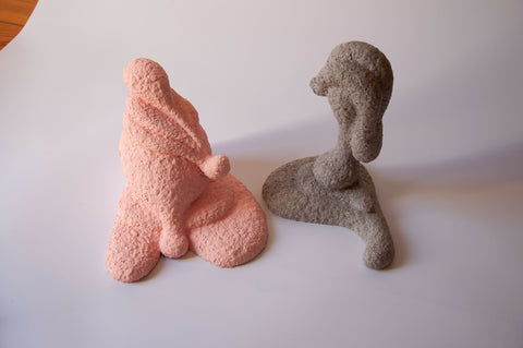 Organic Paper Mache Sculpture Set of Two
