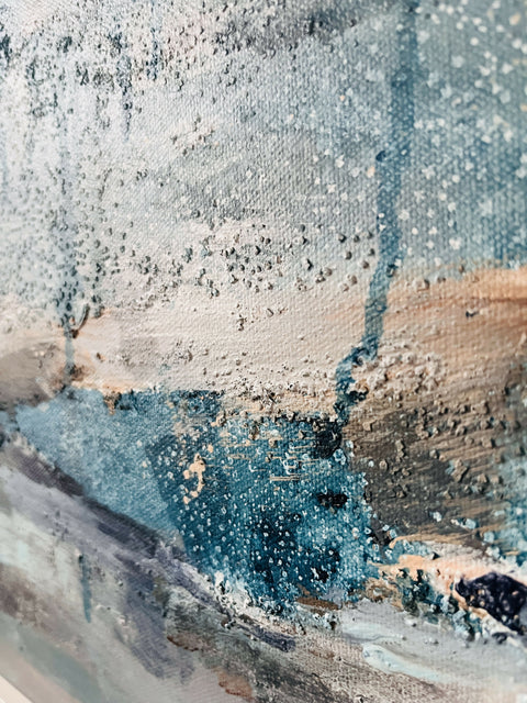 Close up detail of texture 'In the Still Air' painting by Nicola Briggs