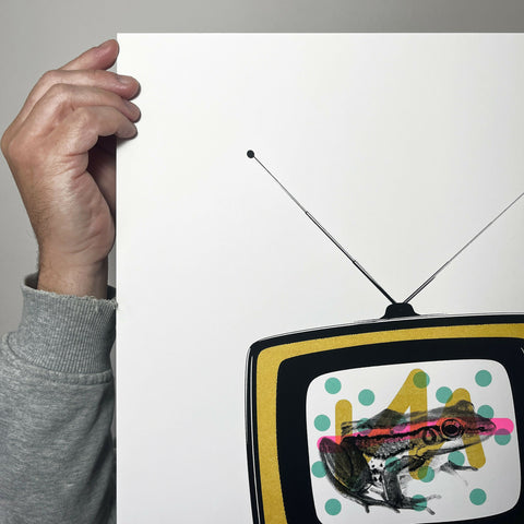 Froggy-Vision-Screen-Printed-Poster-Left-Close-Up