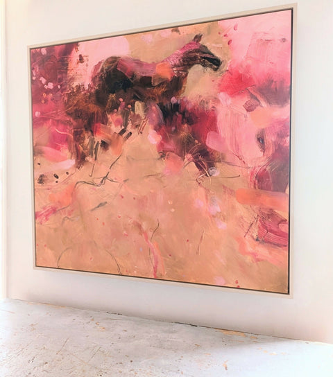 A Horse Waits for You in Pink Moonlight
