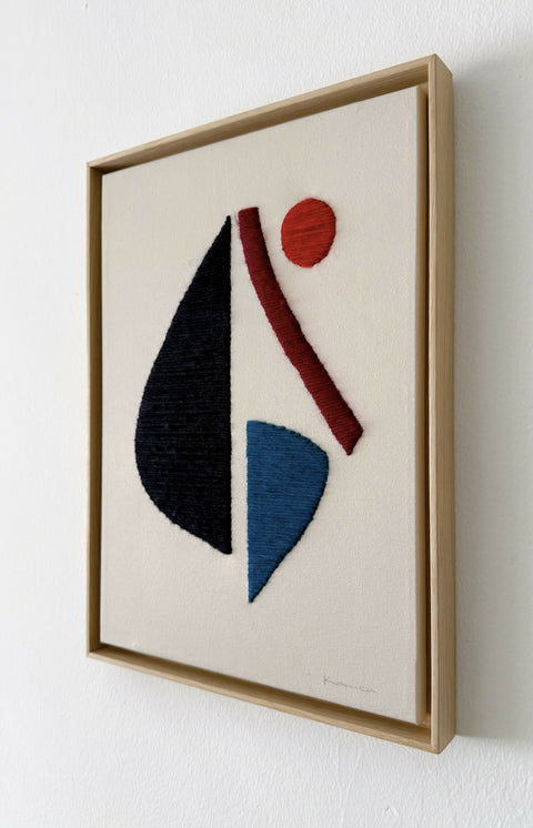 Geometric Composition with Red Dot