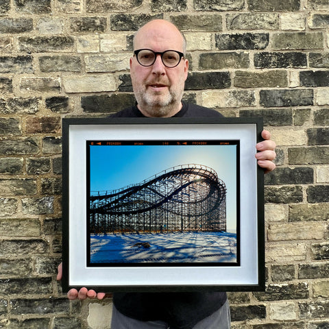 Richard holding Beached Roller Coaster Film Rebate 445 Black Frame