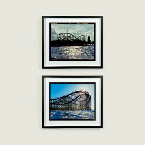Pleasure Pier Beached Roller Coaster 445 Black Frame on the wall
