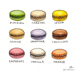 'Macaroons' Watercolour Print