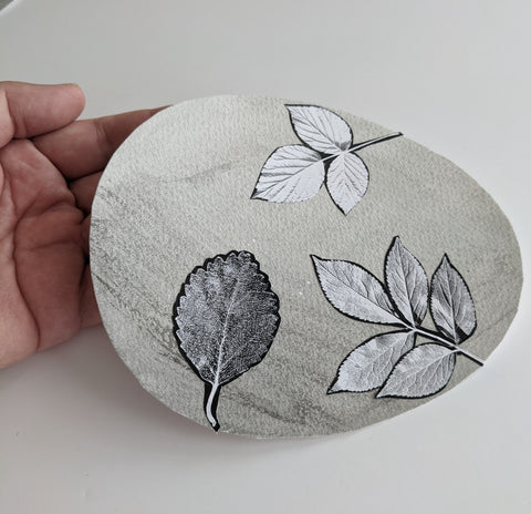 A pair of leaf collages by Asmi Kazmi